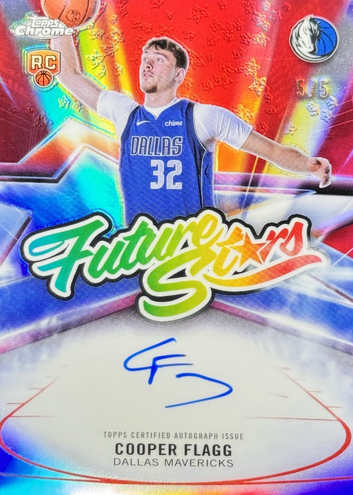 Cooper Flagg 2025 Topps Finest #RFA-CF Rookie Finest Autographs - Red ...
