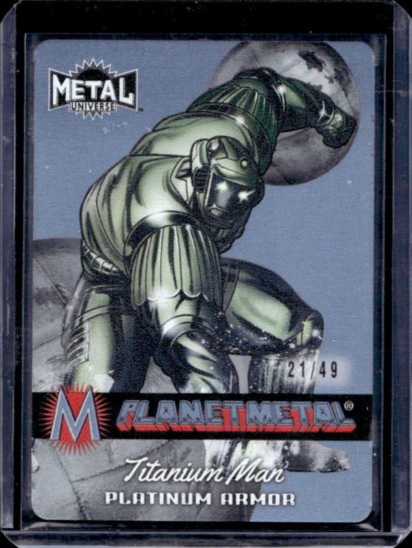 2024 Skybox Metal Universe Avengers #PM-4 Planet Metal Iron Armor Platinum /49