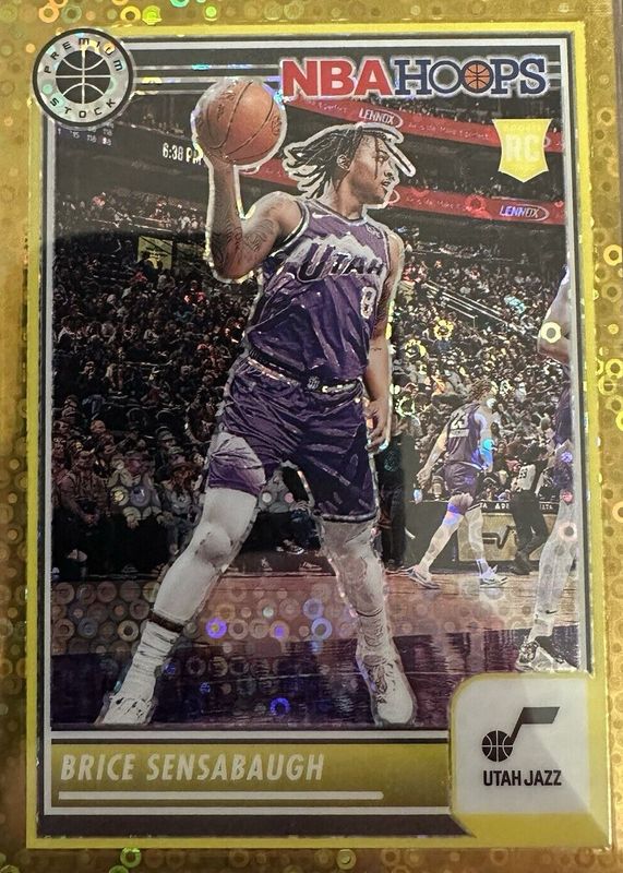 Brice Sensabaugh 2023 Hoops Premium Stock #225 Gold Disco /10 Rookie RAW