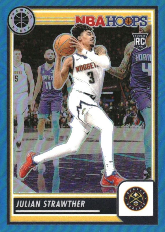 Julian Strawther 2023 Hoops Premium Stock #213 Neon Blue /15 Rookie RAW