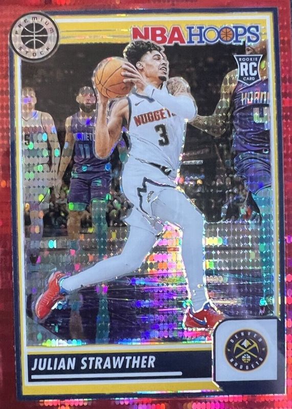 Julian Strawther 2023 Hoops Premium Stock #213 Red Pulsar Rookie RAW