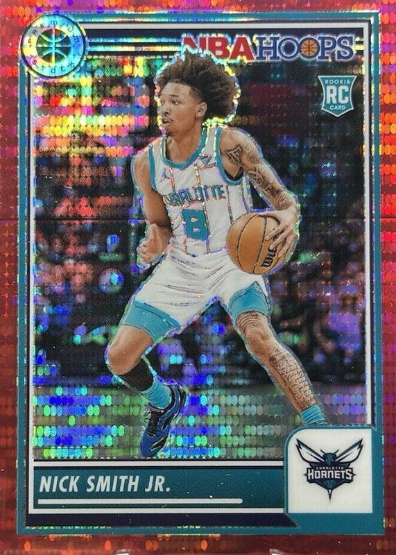 Nick Smith Jr. 2023 Hoops Premium Stock #31 Red Pulsar Rookie RAW