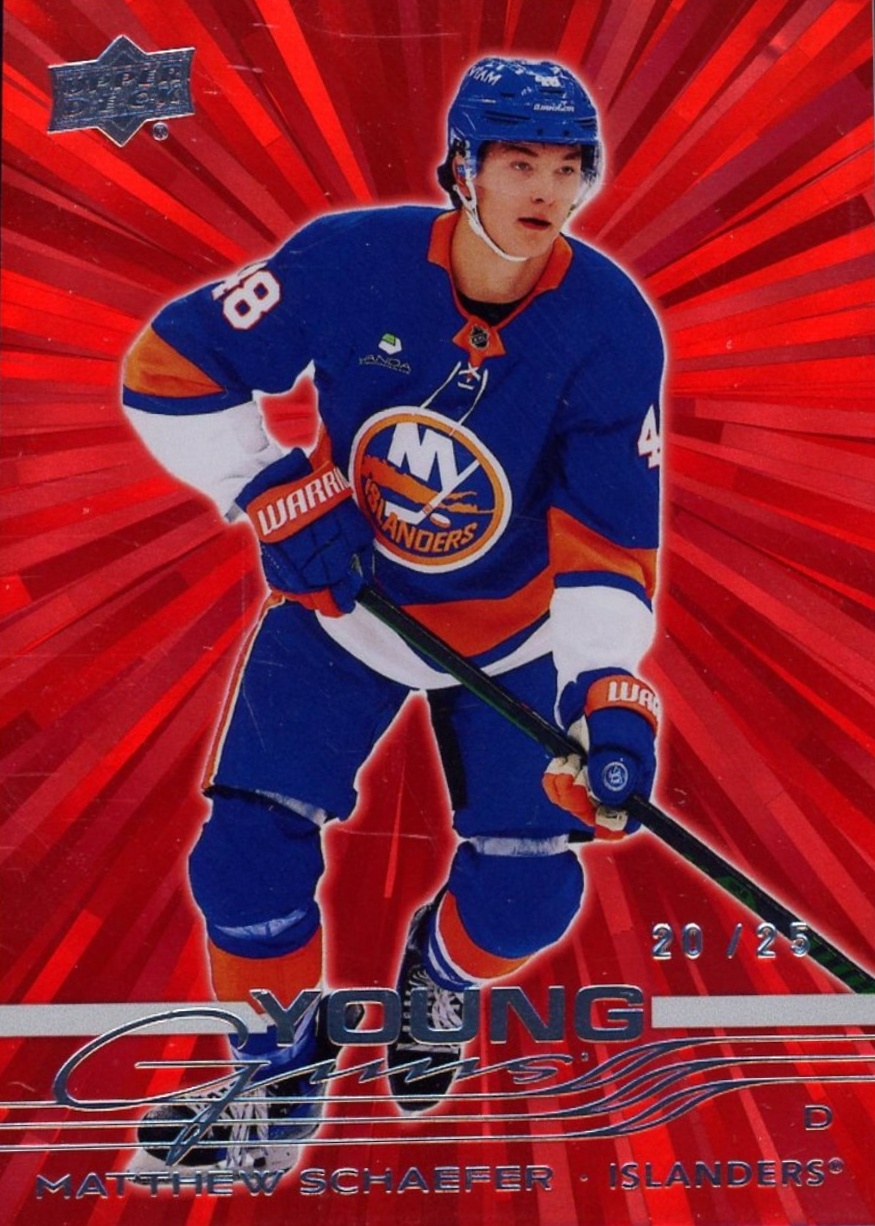 Matthew Schaefer 2025 Upper Deck #451 Young Guns - Outburst Red /25 ...