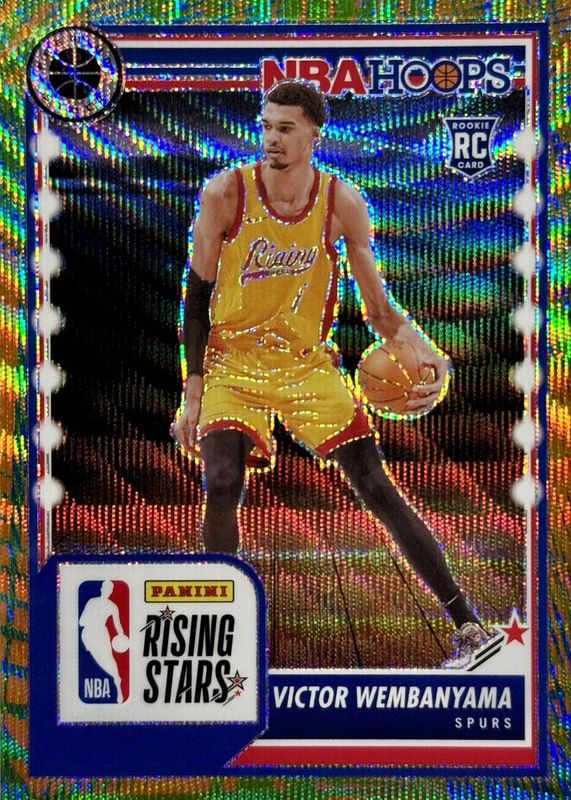 Victor Wembanyama 2023 Hoops Premium Stock #282 Rising Stars - Multi Wave Rookie RAW