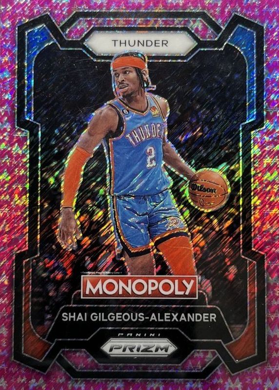Shai Gilgeous-Alexander 2023 Prizm Monopoly #61 Pink Millionaire Shimmer /5 RAW