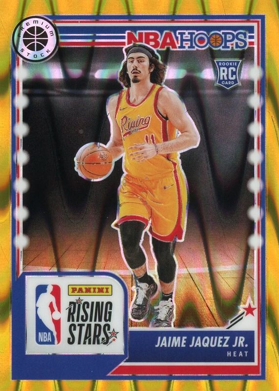Jaime Jaquez Jr. 2023 Hoops Premium Stock #294 Rising Stars - Gold Seismic /10 Rookie RAW