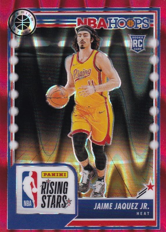 Jaime Jaquez Jr. 2023 Hoops Premium Stock #294 Rising Stars - Red Seismic /199 Rookie RAW