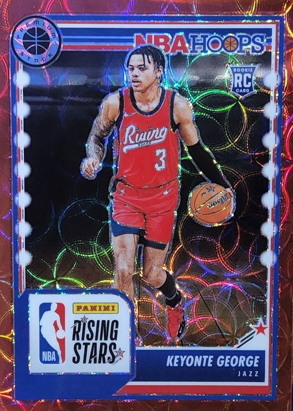 Keyonte George 2023 Hoops Premium Stock #283 Rising Stars - Premium Red /88 Rookie RAW