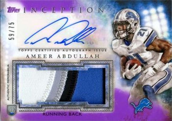 2015 Topps Inception #AJP-AA Autographed Jumbo Patches - Purple /75