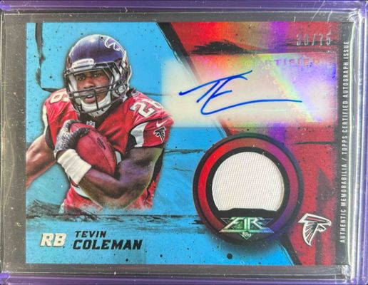 2015 Topps Fire #FRAP-TC Fire Rookie Autographs Patches - Blue /75