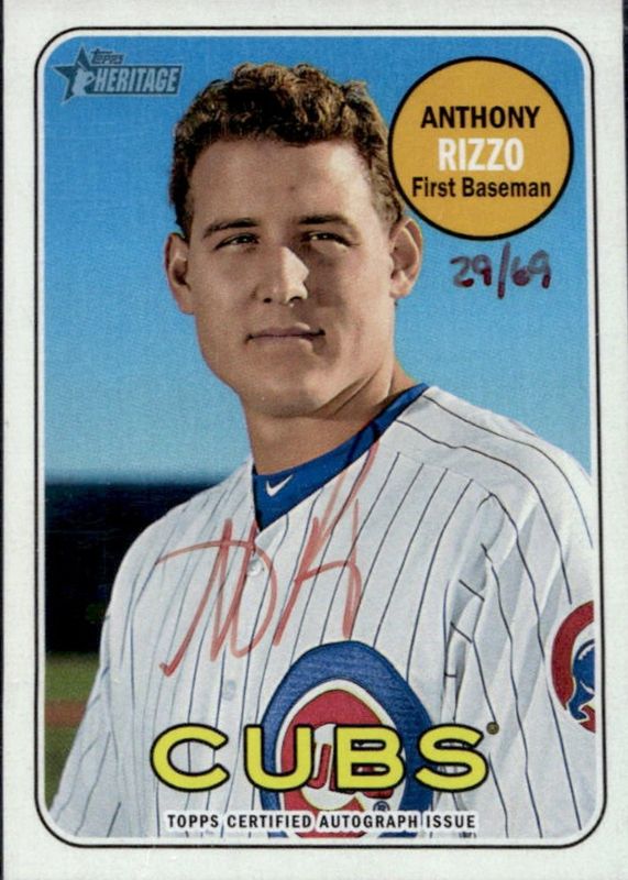 2018 Topps Heritage High Number #ROA-AR Real One Autographs - Red Ink /69 (With Bat)