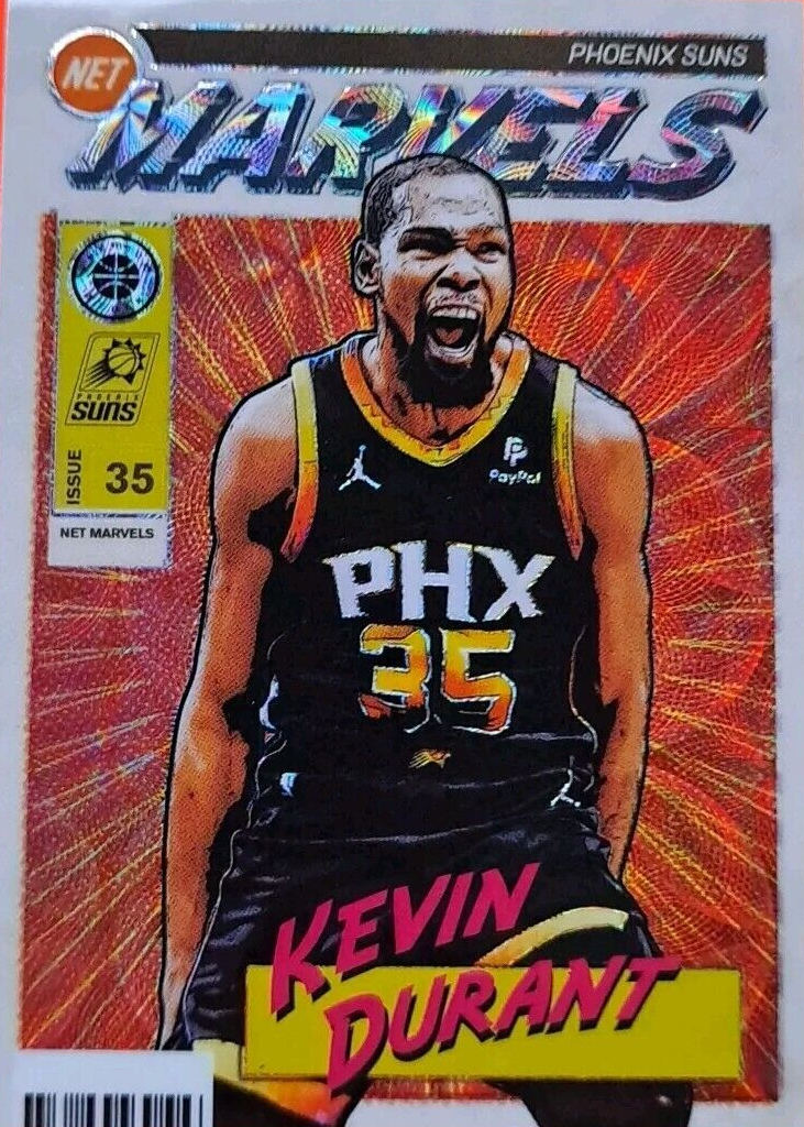 Kevin Durant 2023 Hoops Premium Stock #4 Retro Net Marvels