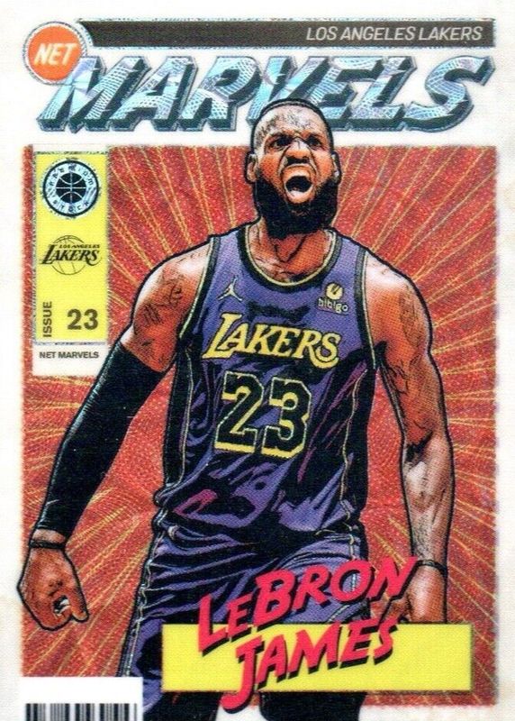 LeBron James 2023 Hoops Premium Stock #2 Retro Net Marvels /(SSP) RAW