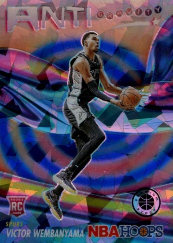 Victor Wembanyama 2023 Hoops Premium Stock #5 Anti Gravity - Blue Ice /99 Rookie RAW