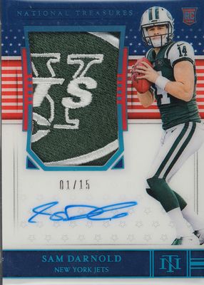 2018 National Treasures #162 Rookie Patch Auto - Stars & Stripes /15