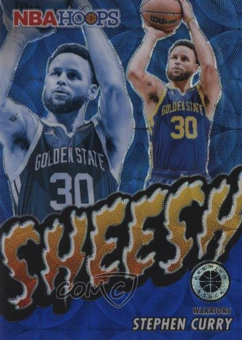 Stephen Curry 2023 Hoops Premium Stock #5 Sheesh - Premium Blue