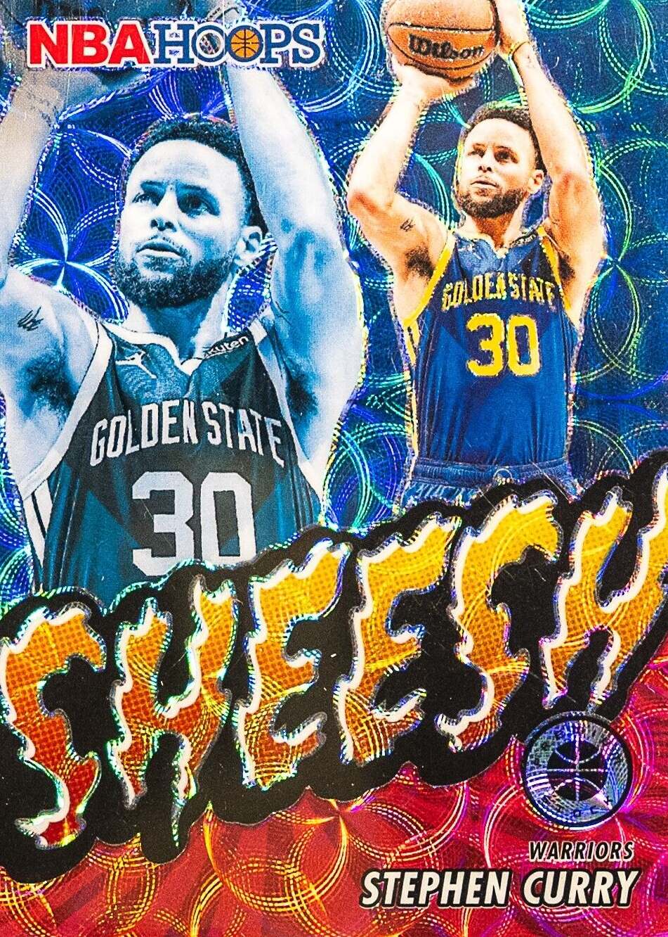 Stephen Curry 2023 Hoops Premium Stock #5 Sheesh - Premium Red /88