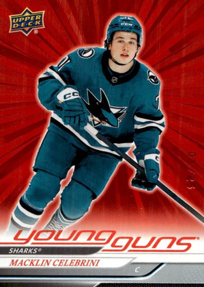 Macklin Celebrini 2024 Upper Deck #451 Young Guns - Outburst Red /25