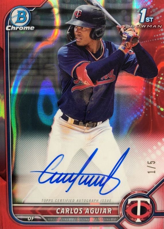2022 Bowman #CPA-CA Chrome Prospect Auto - Red Lava Refractor /5 (1st)