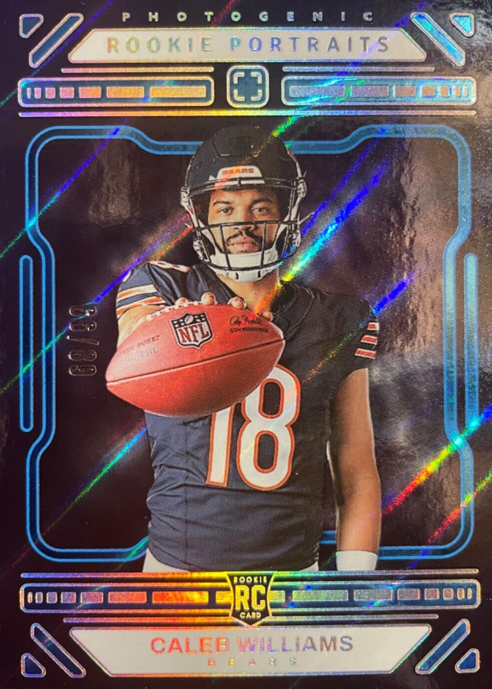 Caleb Williams 2024 Photogenic #193 Rookie Portraits - Blue /99 Price ...
