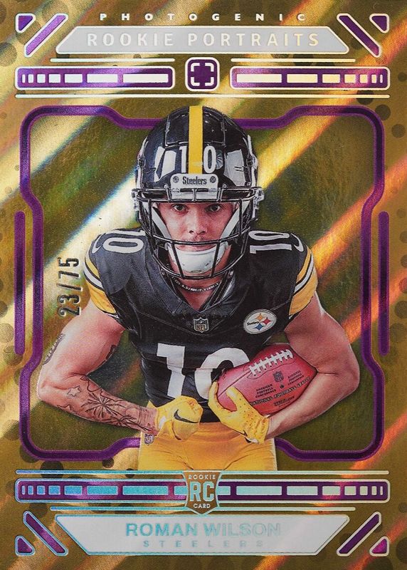 Roman Wilson 2024 Photogenic #166 Rookie Portraits - Purple /75 RAW