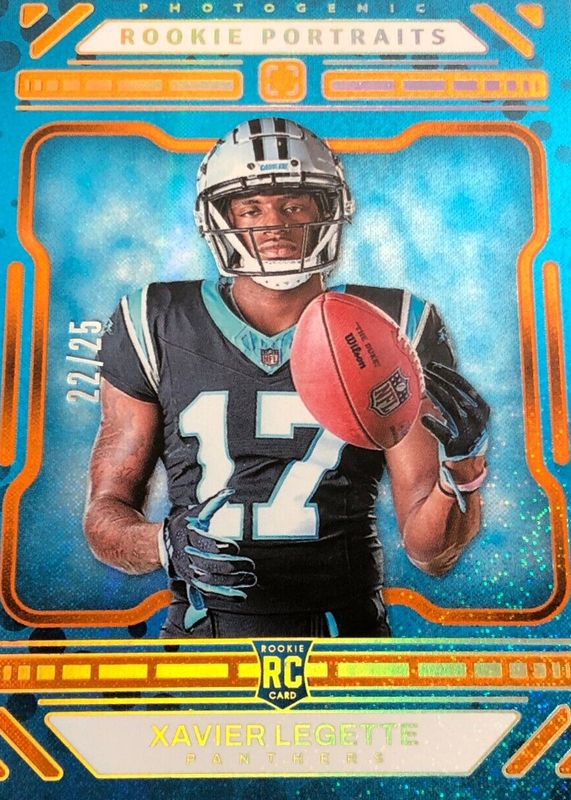 Xavier Legette 2024 Photogenic #160 Rookie Portraits - Orange /25 RAW