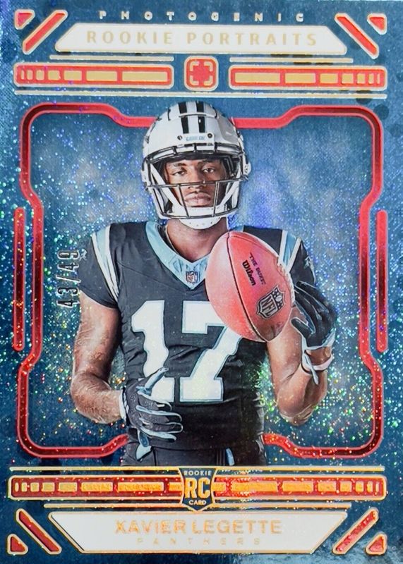 Xavier Legette 2024 Photogenic #160 Rookie Portraits - Red /49 RAW