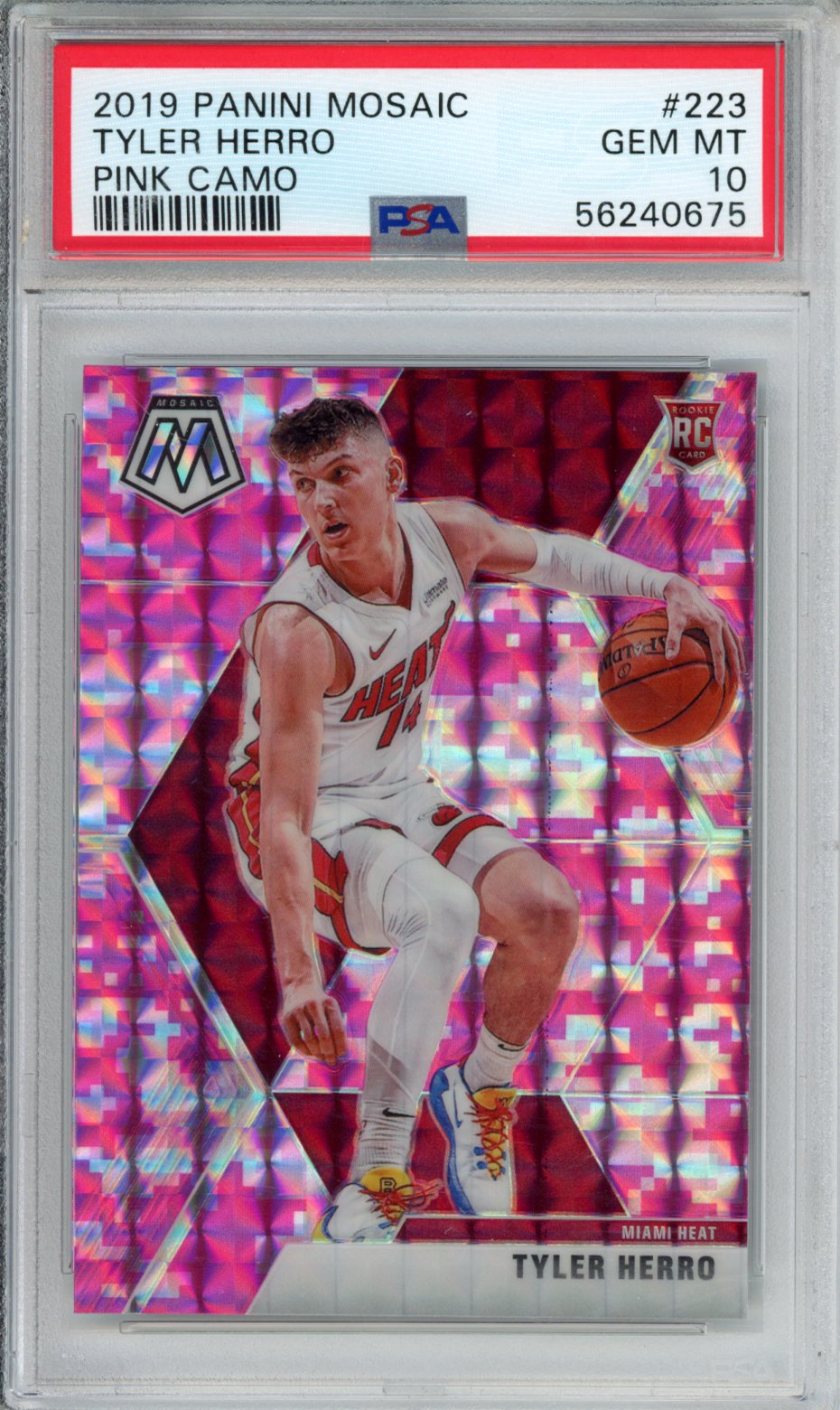 2019 PANINI MOSAIC TYLER HERRO PINK CAMO #223 PSA GEM MT 10