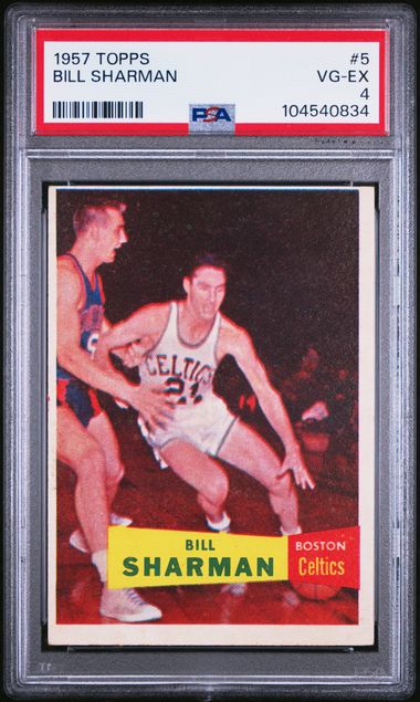 1957 TOPPS BILL SHARMAN #5 PSA VG-EX 4