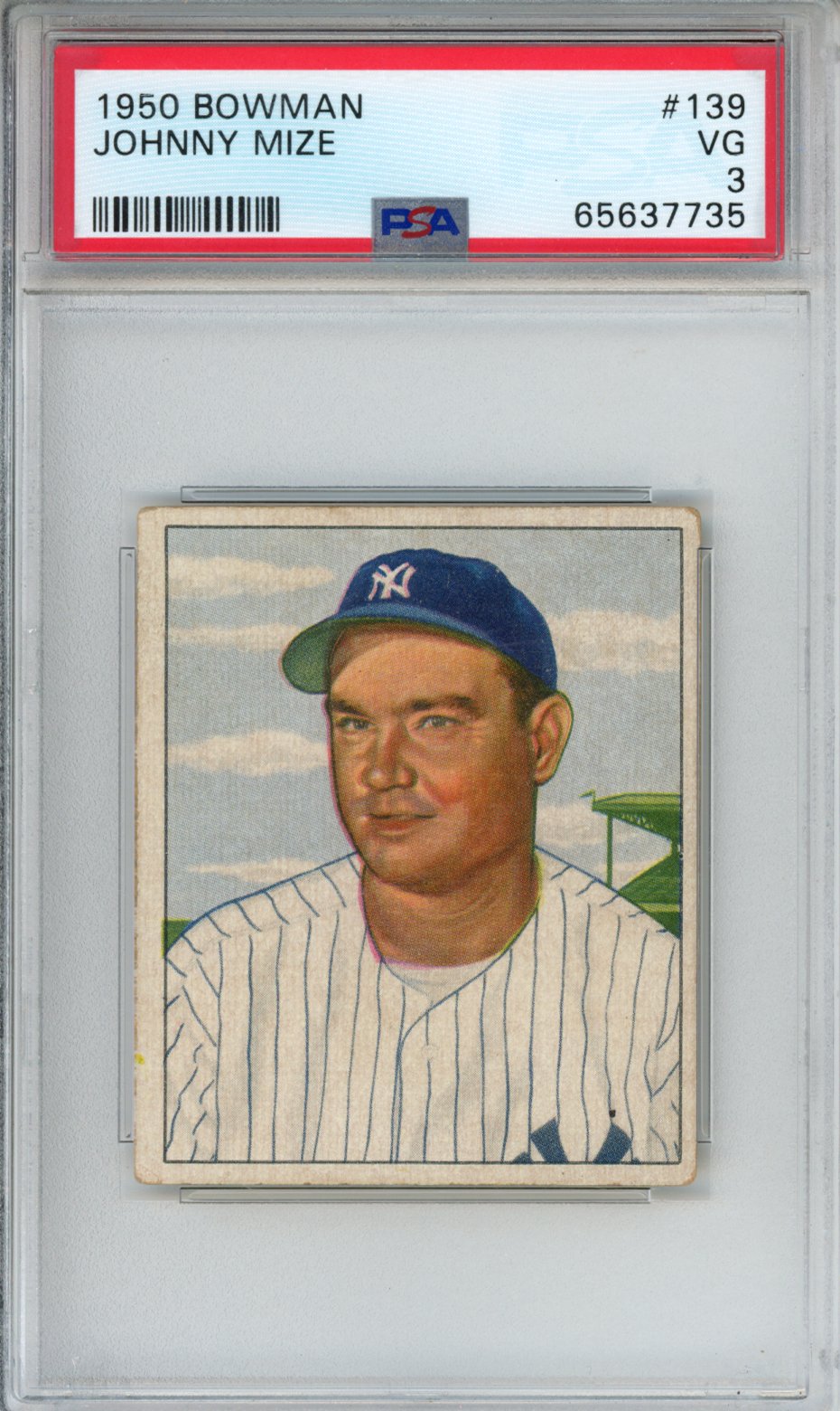 1950 BOWMAN JOHNNY MIZE #139 PSA VG 3