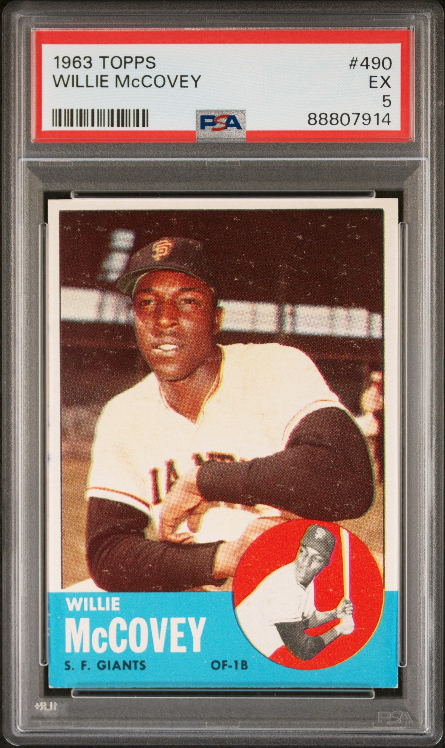 WILLIE McCOVEY | 1963 TOPPS 490 | PSA EX 5