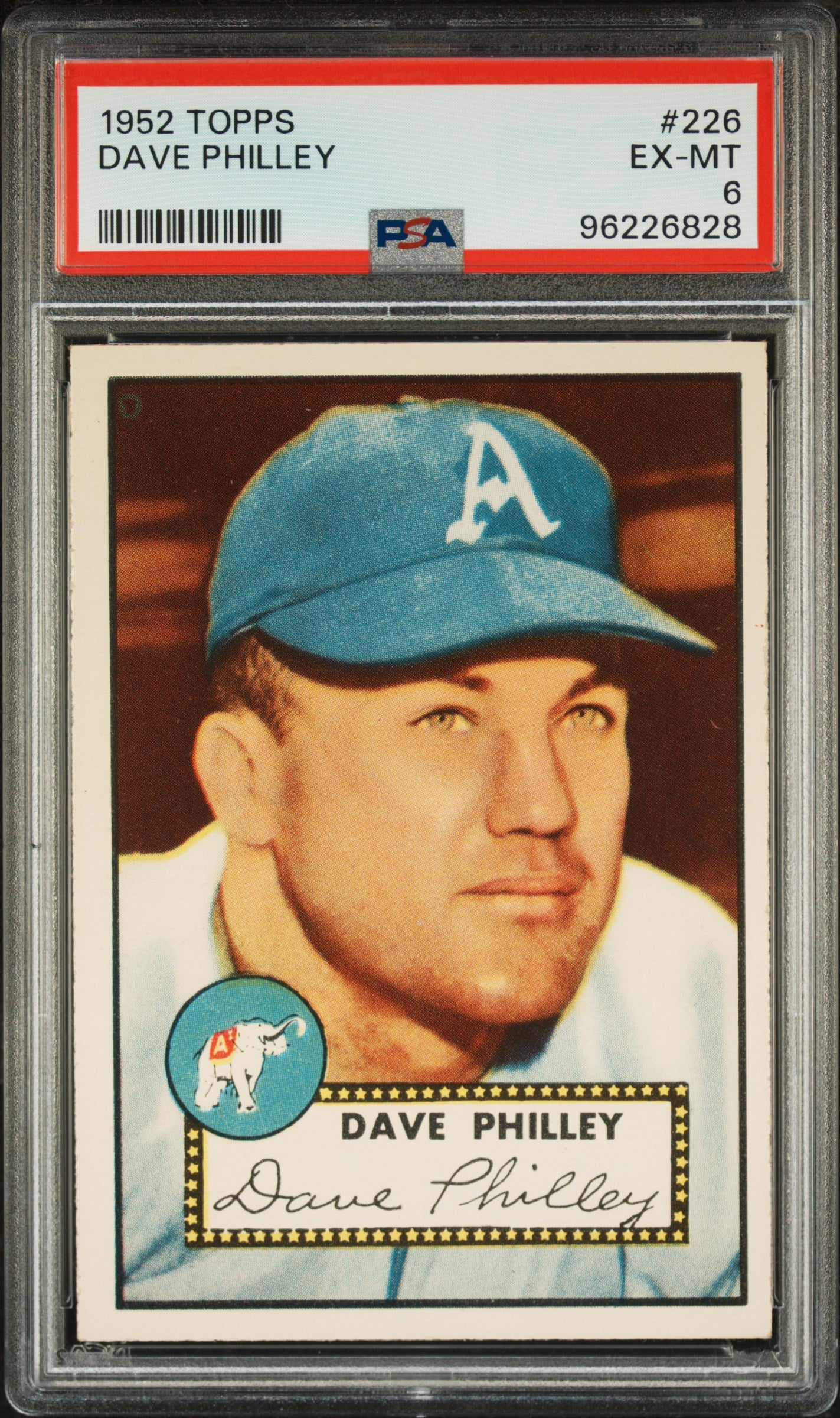DAVE PHILLEY | 1952 TOPPS 226 | PSA EX-MT 6
