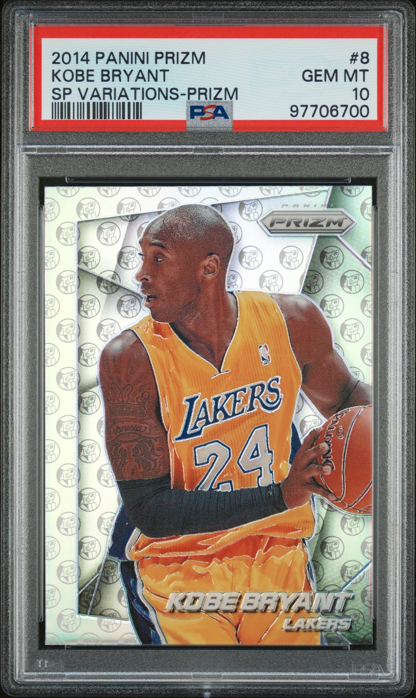 KOBE BRYANT | 2014 PANINI PRIZM SP VARIATIONS 8 | SP VARIATIONS-PRIZM | PSA GEM MT 10