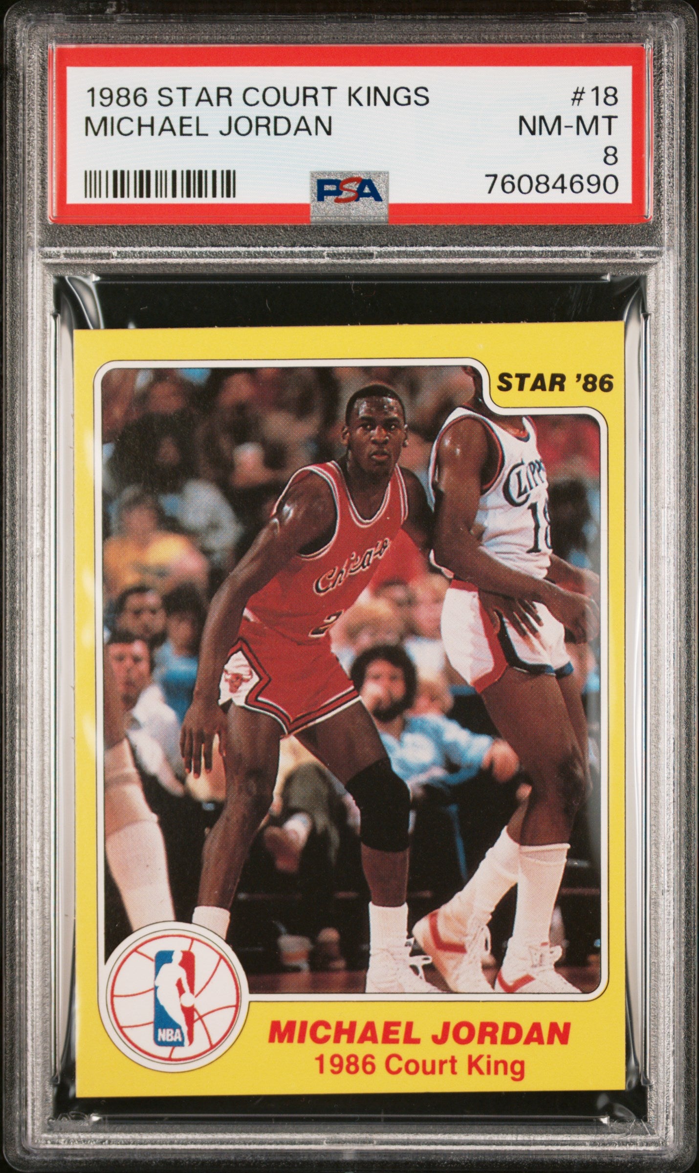 MICHAEL JORDAN | 1986 STAR COURT KINGS 18 | PSA NM-MT 8