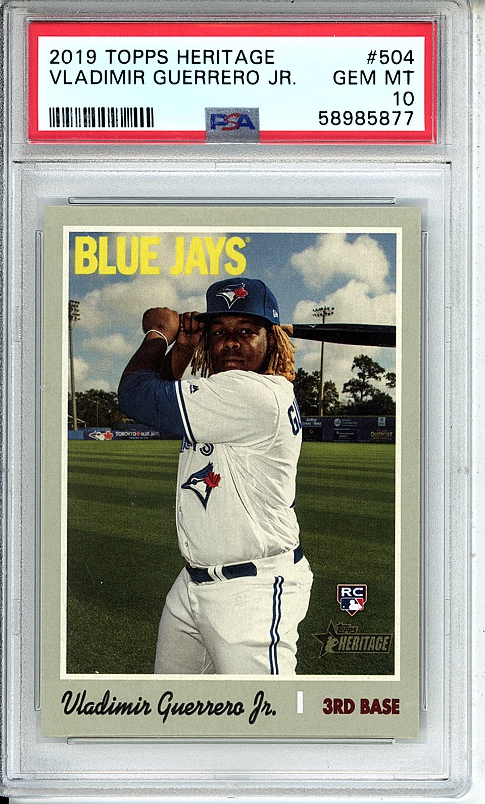 2019 TOPPS HERITAGE VLADIMIR GUERRERO JR. #504 PSA GEM MT 10