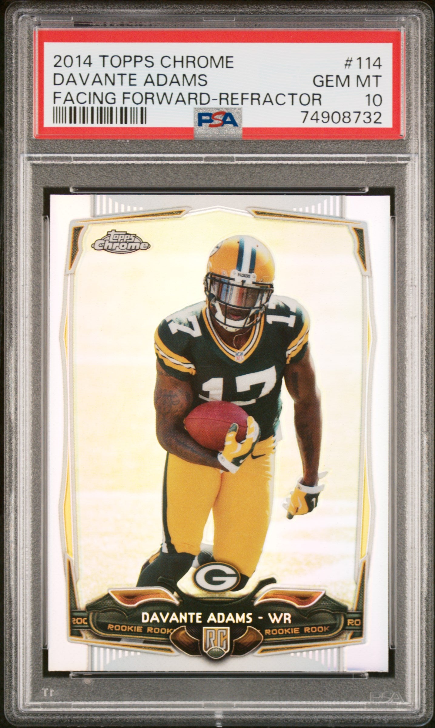 DAVANTE ADAMS | 2014 TOPPS CHROME 114 | FACING FORWARD-REFRACTOR | PSA GEM MT 10