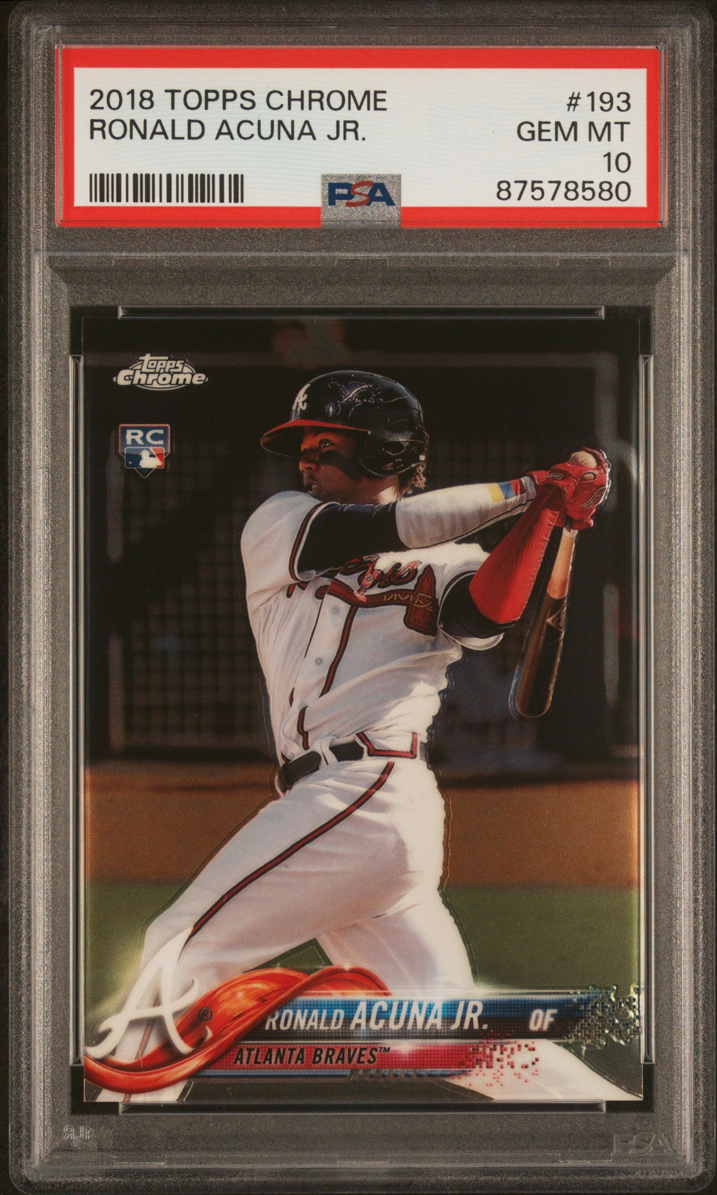 RONALD ACUNA JR. | 2018 TOPPS CHROME 193 | PSA GEM MT 10