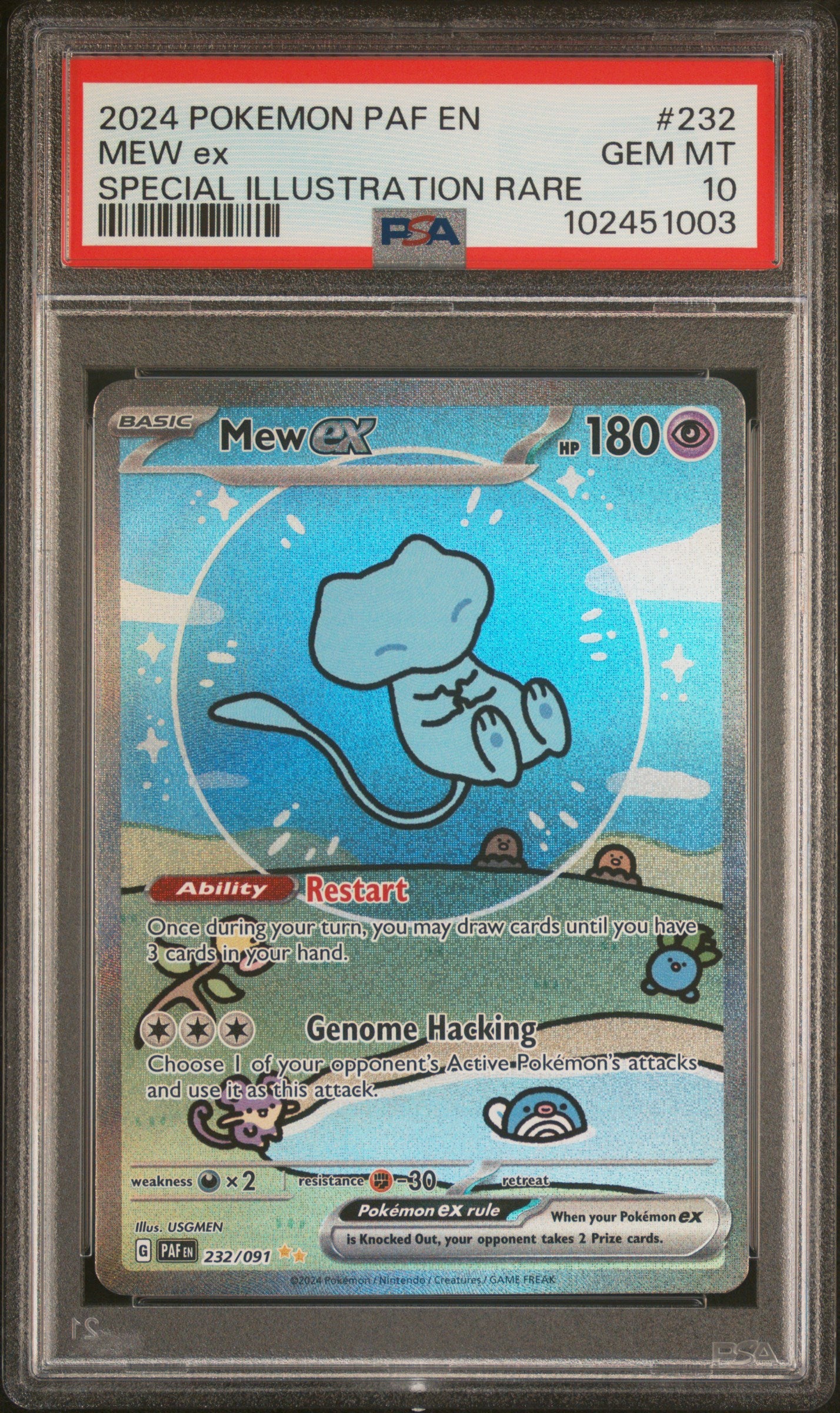 MEW ex | 2024 POKEMON PAF EN-PALDEAN FATES 232 | SPECIAL ILLUSTRATION RARE | PSA GEM MT 10