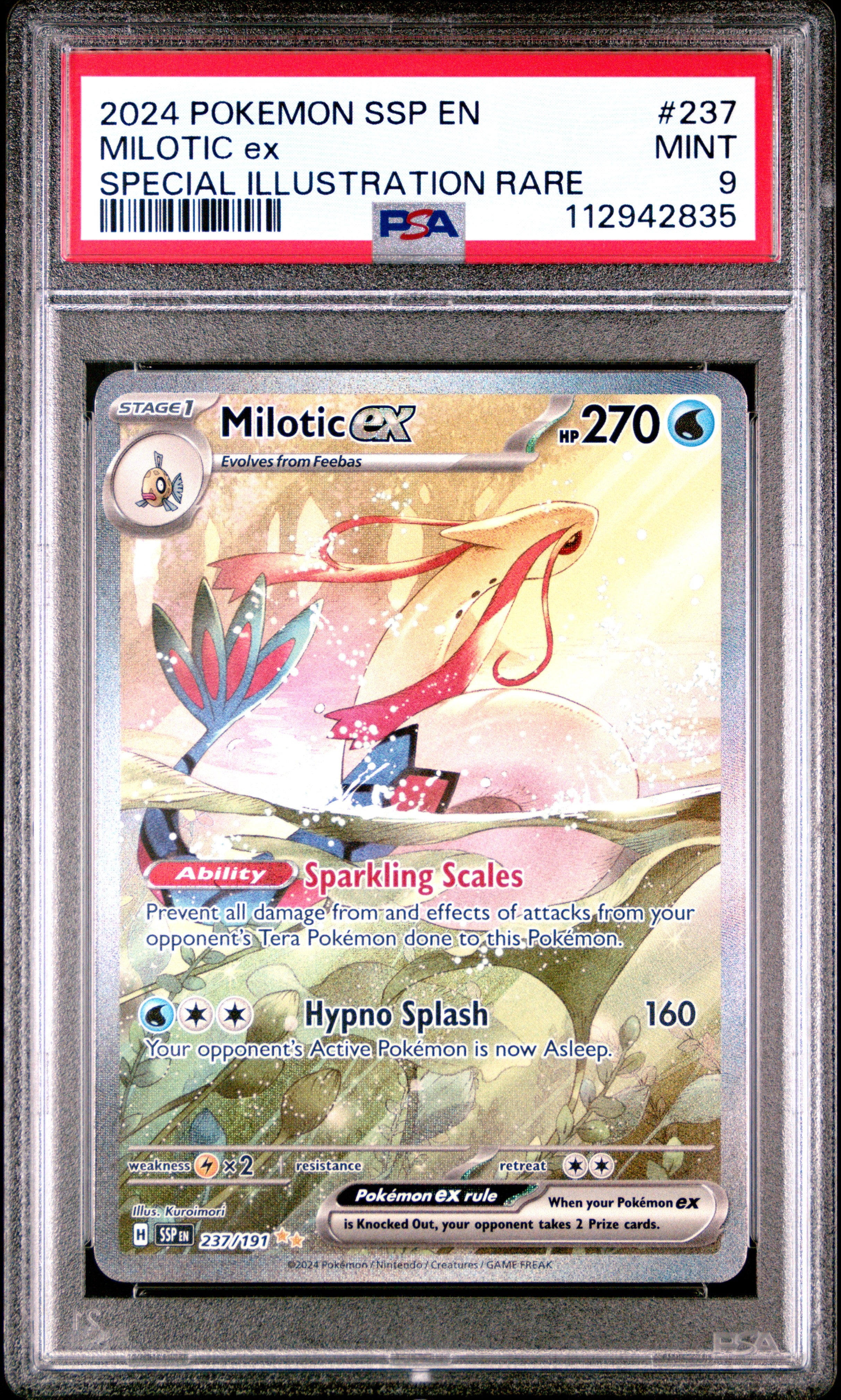 MILOTIC ex | 2024 POKEMON SSP EN-SURGING SPARKS 237 | SPECIAL ILLUSTRATION RARE | PSA MINT 9
