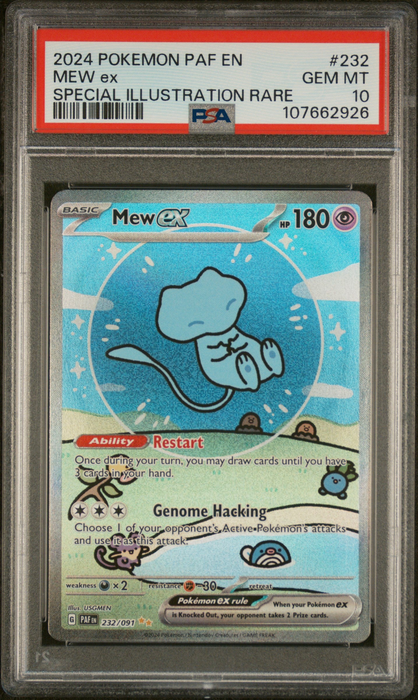 MEW ex | 2024 POKEMON PAF EN-PALDEAN FATES 232 | SPECIAL ILLUSTRATION RARE | PSA GEM MT 10