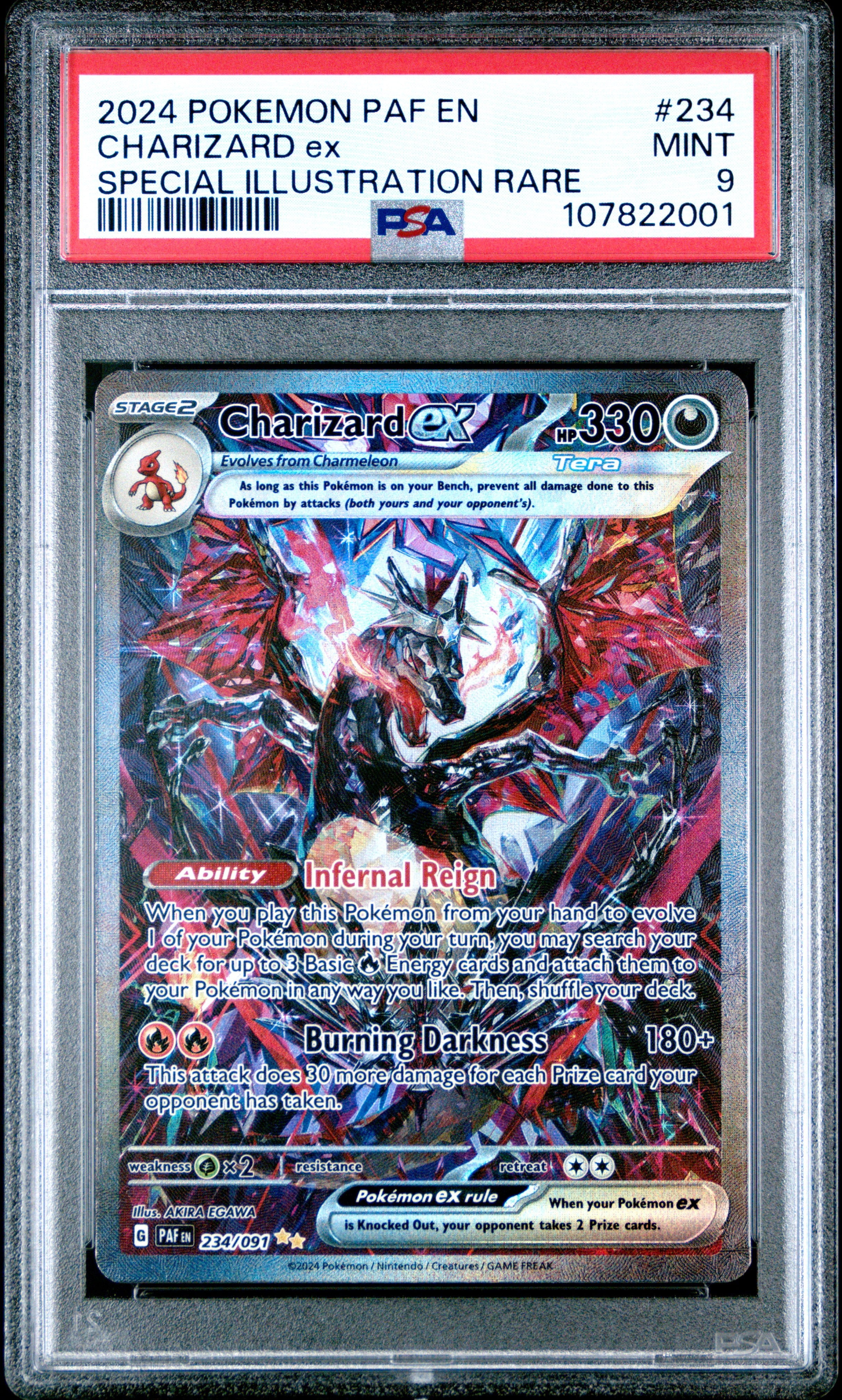 CHARIZARD ex | 2024 POKEMON PAF EN-PALDEAN FATES 234 | SPECIAL ILLUSTRATION RARE | PSA MINT 9