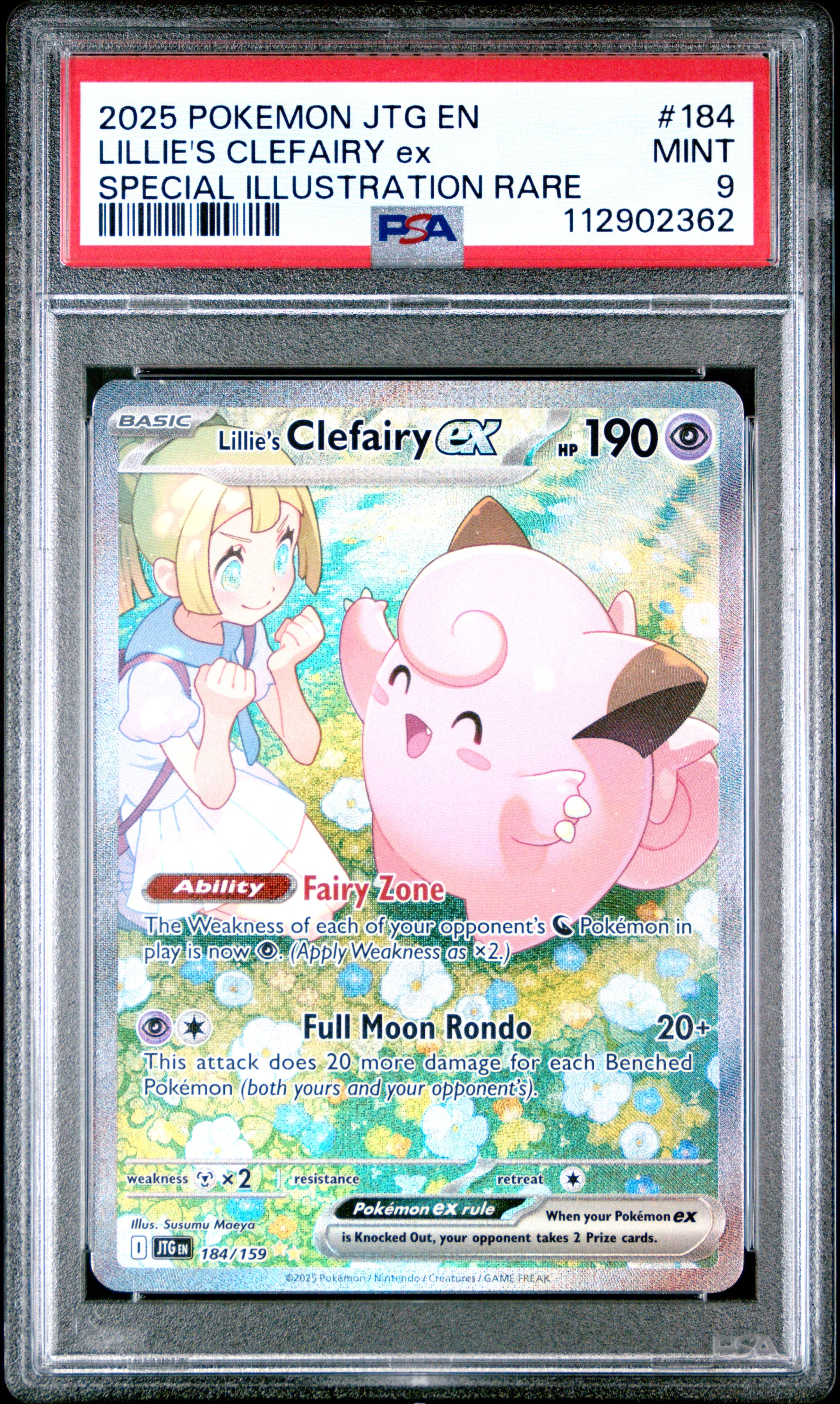 LILLIE'S CLEFAIRY ex | 2025 POKEMON JTG EN-JOURNEY TOGETHER 184 | SPECIAL ILLUSTRATION RARE | PSA MINT 9