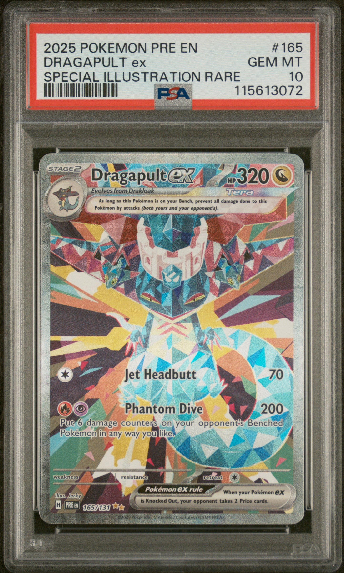 DRAGAPULT ex | 2025 POKEMON PRE EN-PRISMATIC EVOLUTIONS 165 | SPECIAL ILLUSTRATION RARE | PSA GEM MT 10