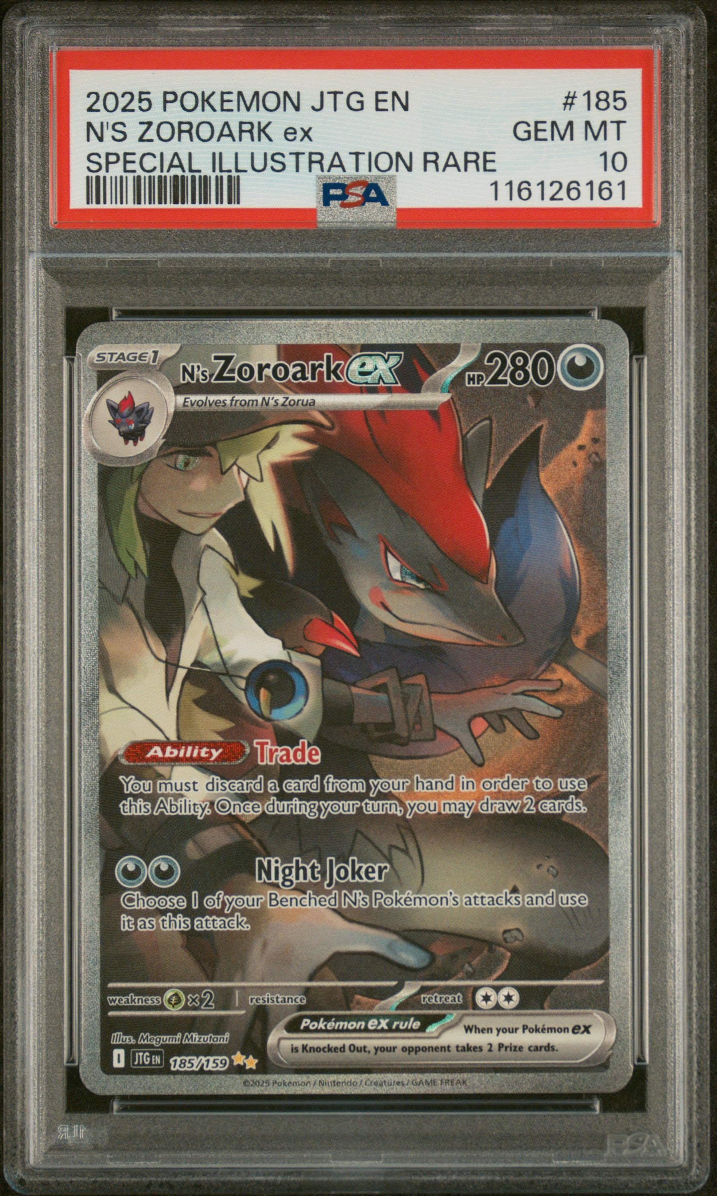 N'S ZOROARK ex | 2025 POKEMON JTG EN-JOURNEY TOGETHER 185 | SPECIAL ILLUSTRATION RARE | PSA GEM MT 10