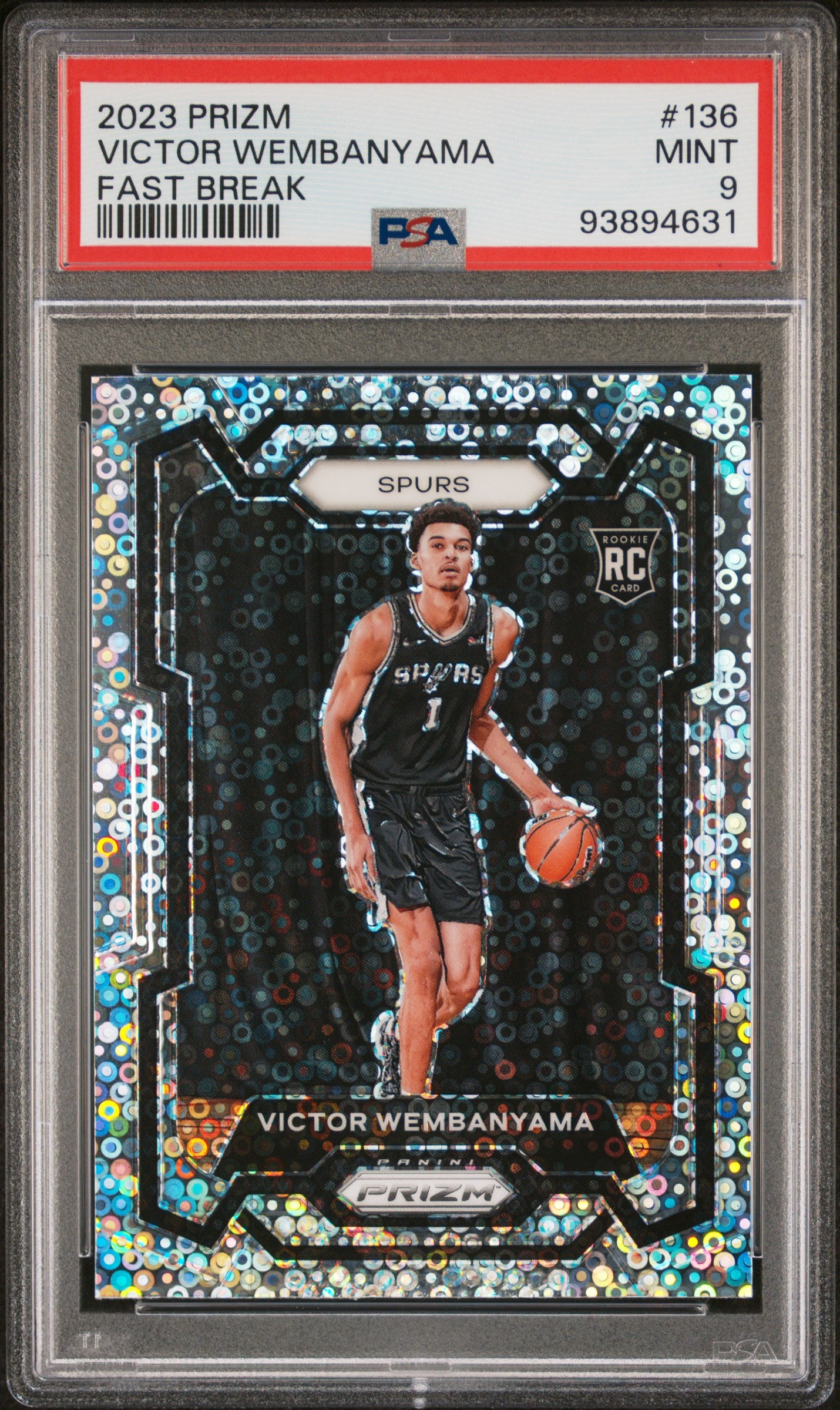 VICTOR WEMBANYAMA | 2023 PANINI PRIZM 136 | FAST BREAK | PSA MINT 9