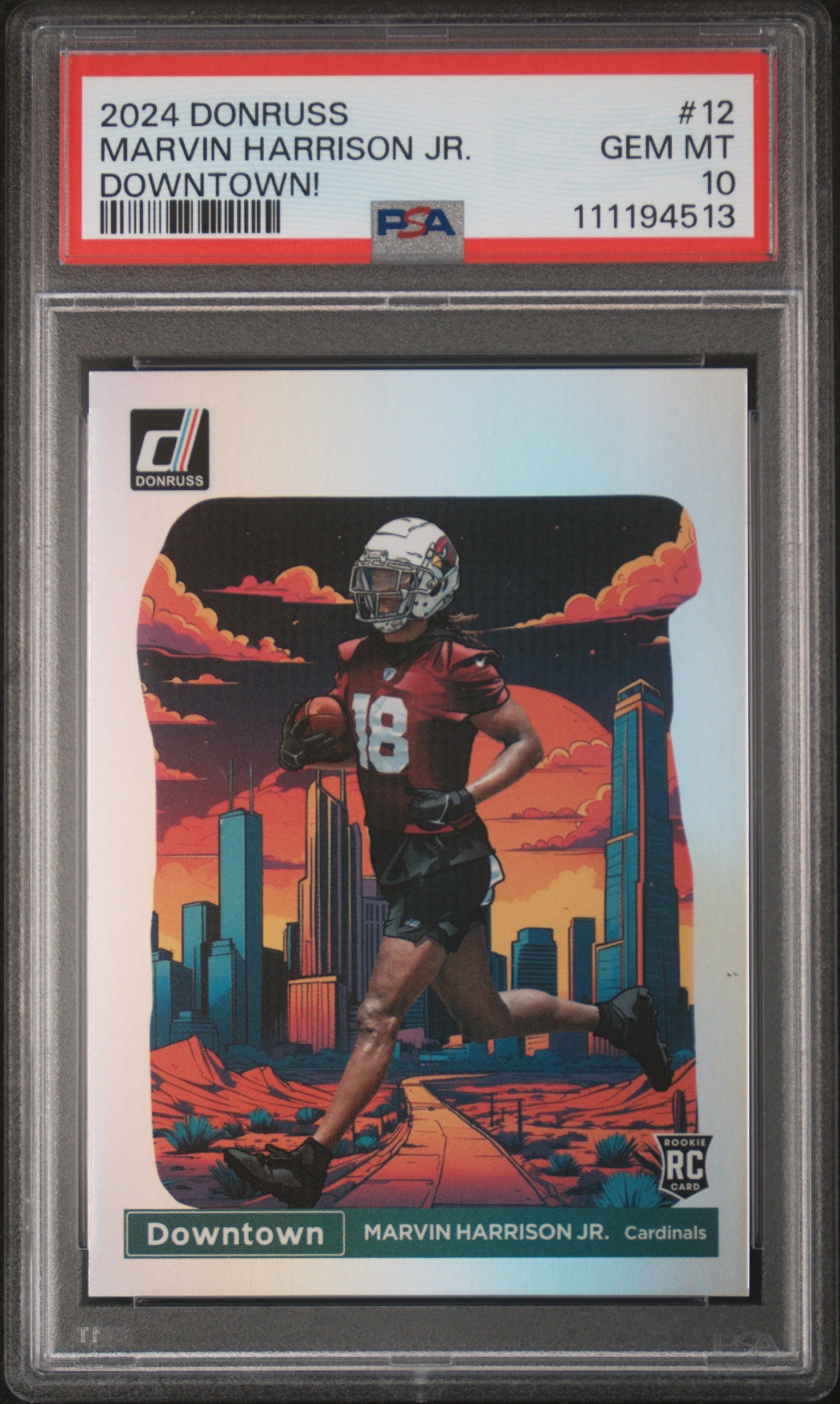 MARVIN HARRISON JR. | 2024 PANINI DONRUSS DOWNTOWN! 12 | PSA GEM MT 10