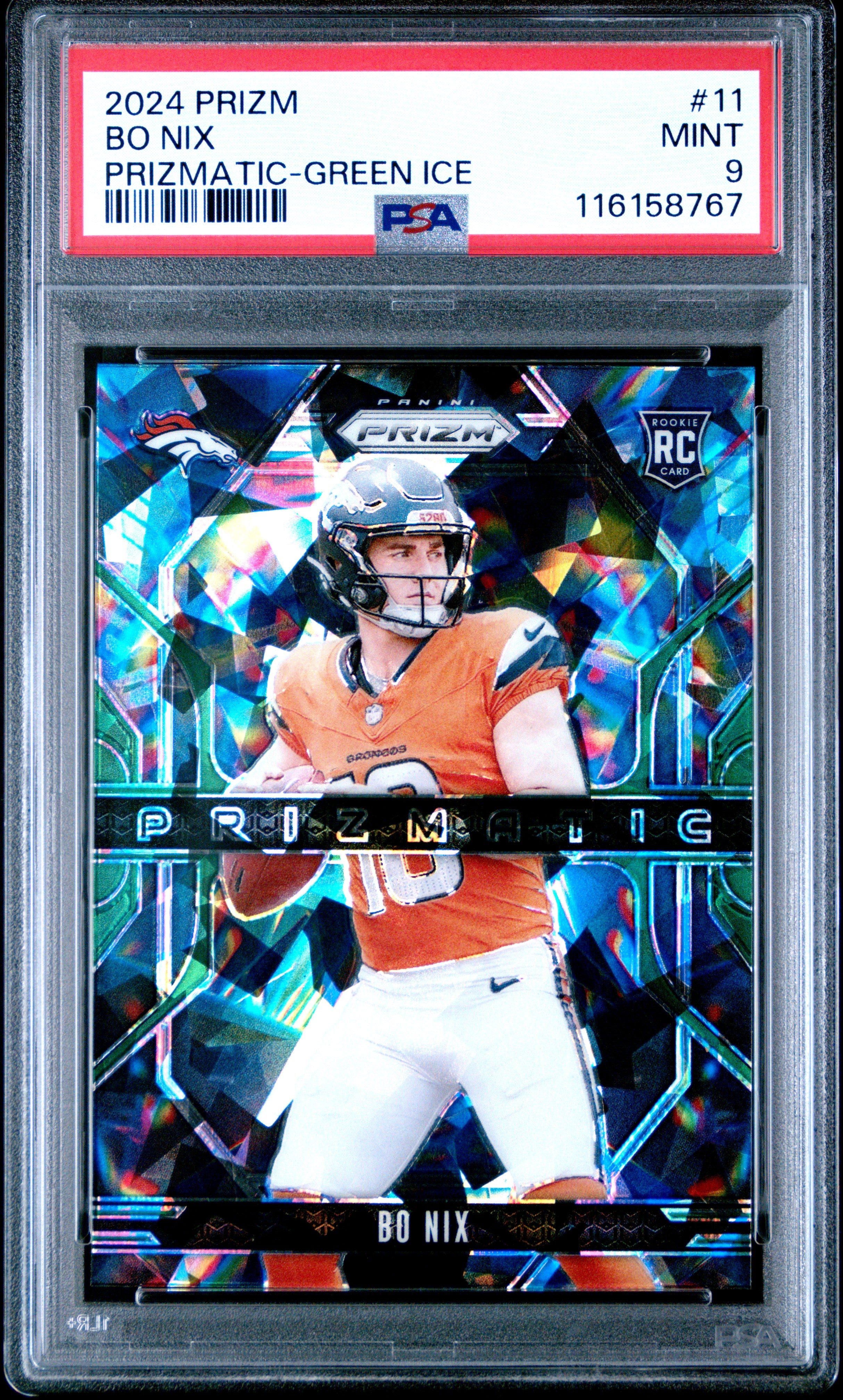 BO NIX | 2024 PANINI PRIZM PRIZMATIC 11 | PRIZMATIC-GREEN ICE | PSA MINT 9