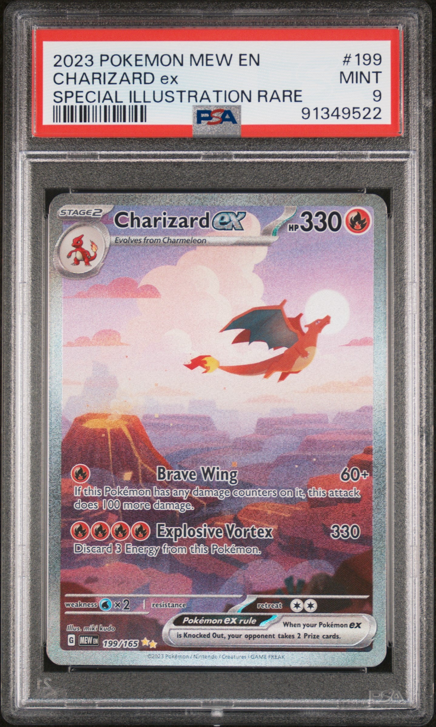 CHARIZARD ex | 2023 POKEMON MEW EN-151 199 | SPECIAL ILLUSTRATION RARE | PSA MINT 9