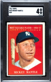 MICKEY MANTLE #475 1961 TOPPS MVP SGC 4 VG, EX
