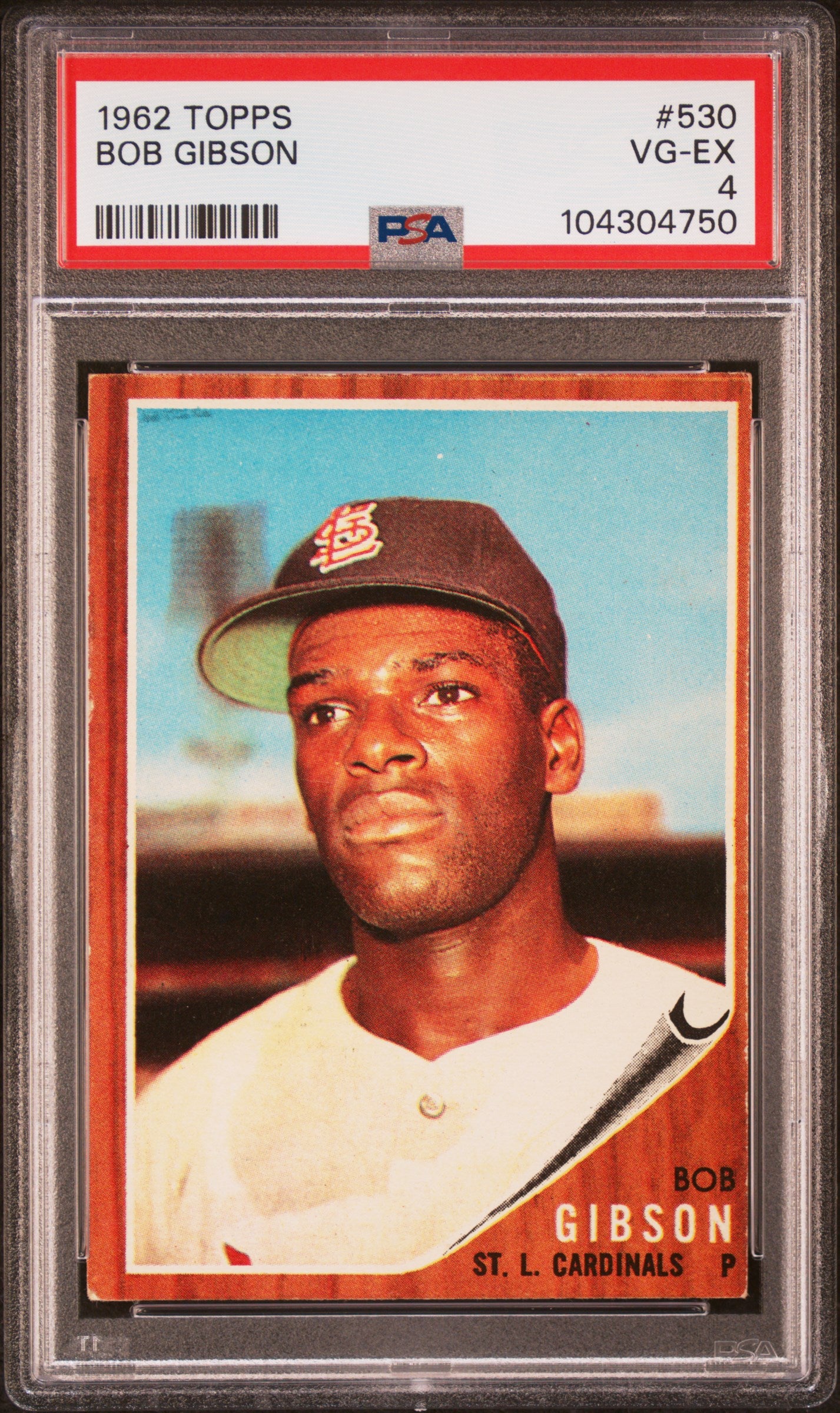 BOB GIBSON | 1962 TOPPS 530 | PSA VG-EX 4